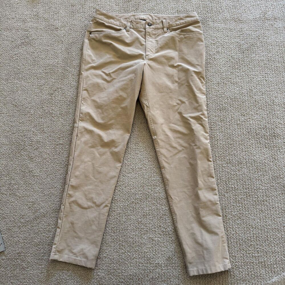 Lululemon Pants Mens 34x34 Beige Slim Chino Canvas 5 Pocket Casual Travel